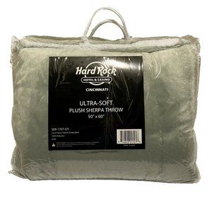 Hard Rock Hotel & Casino Ultra Soft Plush Sherpa Throw Blanket 50"X60" Brand New